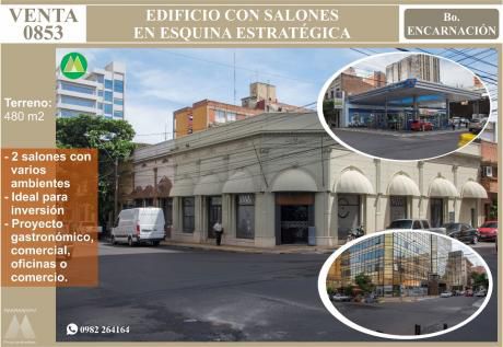 0853 Edificio Con Salones, Zona Céntrica De Asunción