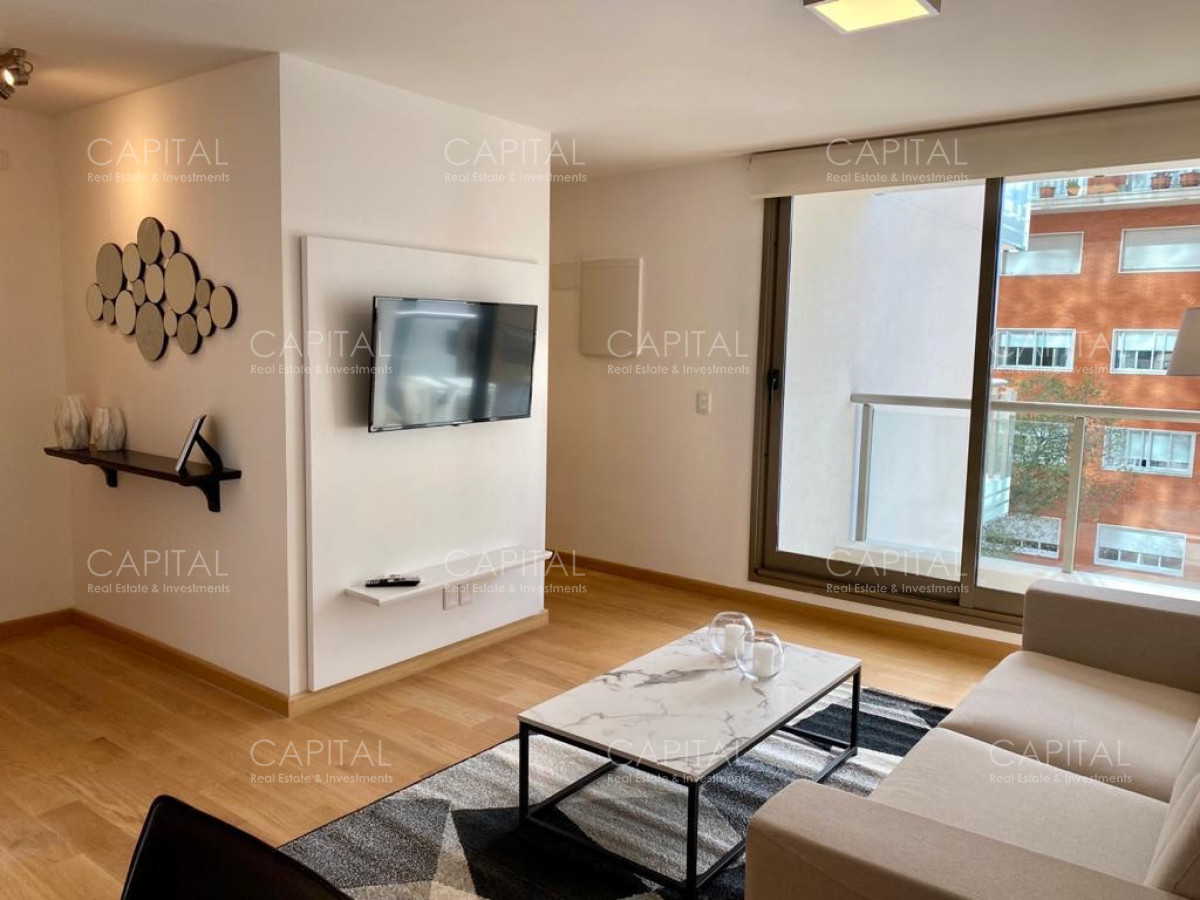 Alquiler de apartamento de dos dormitorios amoblado en edificio Alquimia, Punta Carretas.