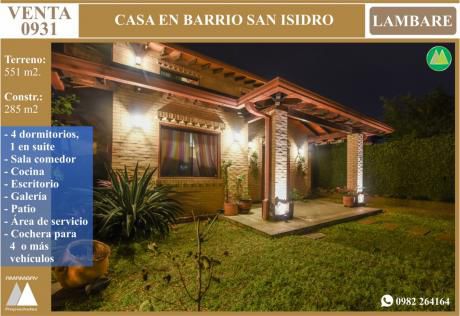 0931 Casa En Lambare, Barrio San Isidro