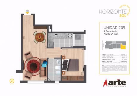 Estrena 2019! 1dorm, Distribución Perfecta Orientado Al Sol!