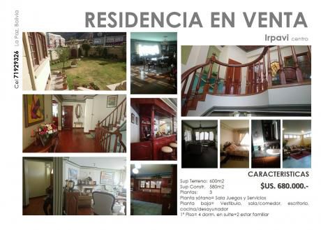Residencia En Venta En Irpavi Centro
