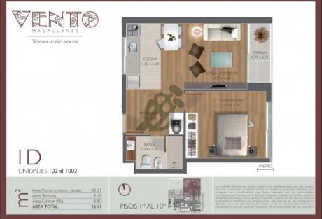 Apartamento De Un Dormitorio. Entrega Inmediata. Ley De Vivienda Social. Ideal Para Invertir. Apto Con Patio.