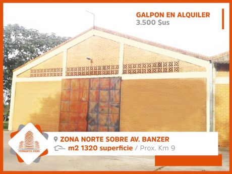 Amplio Galpón En Alquiler, Zona Norte Sobre Av. Banzer Km. 9