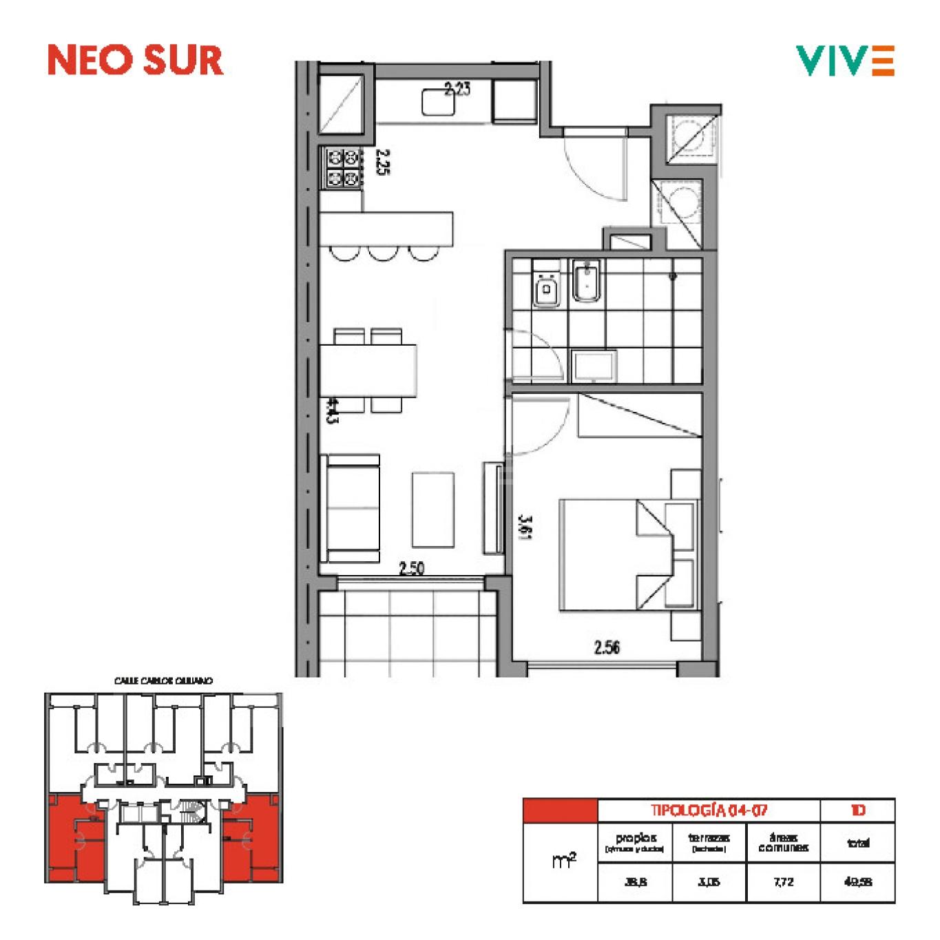 Apartamento alquiler 1 dormitorio, Barrio Sur. 404 · Foto 10