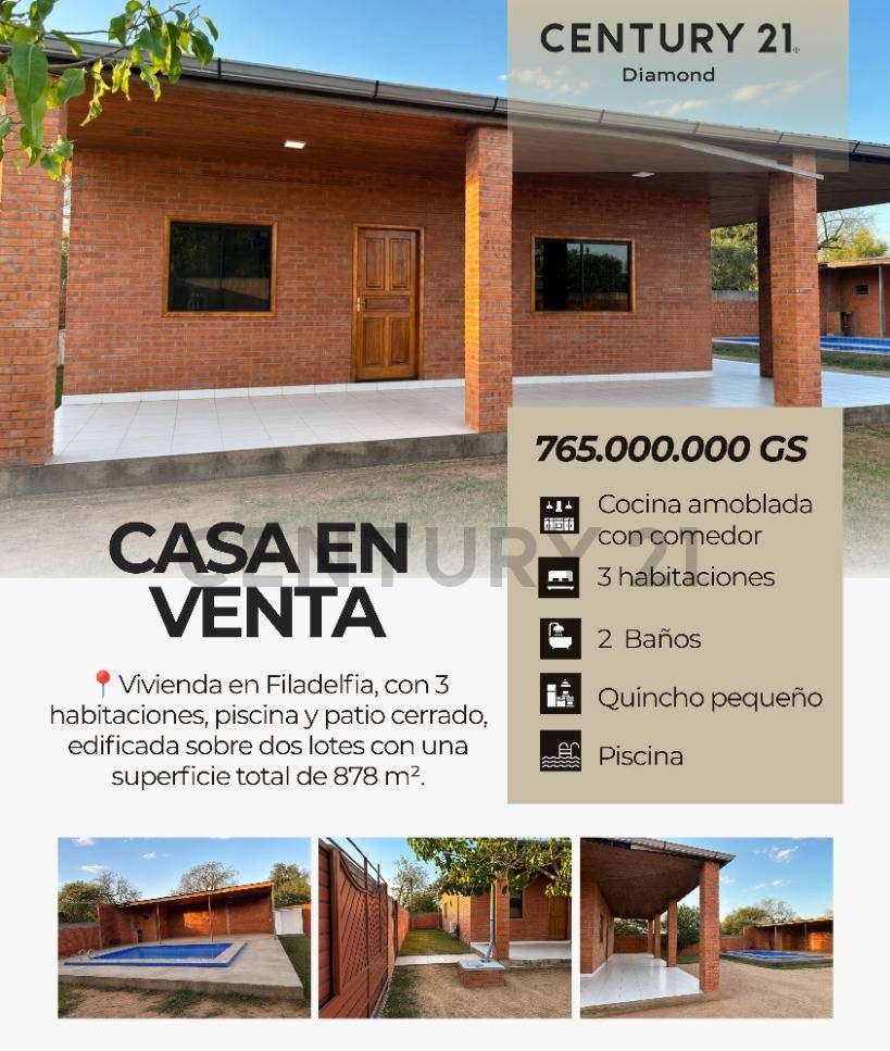 Vendo hermosa propiedad con piscina y patio cerrado en Filadelfia - Boqueron — foto 2