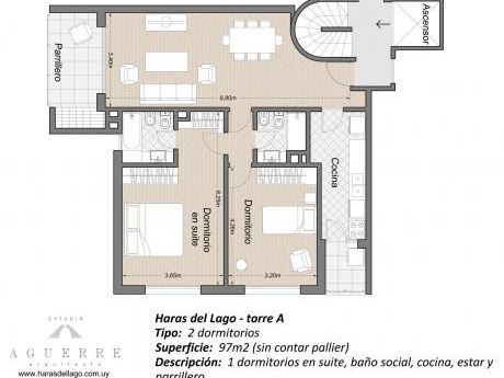 Apartamento De 2 Dormitorios En Haras Del Lago