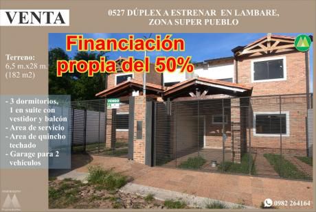 0527 Dúplex A Estrenar En Lambare, Zona Supermercado Pueblo