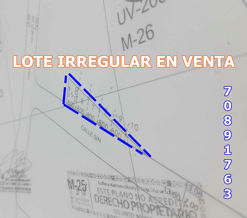 Lote Especial En Venta  - Av. G77 Zona Norte!