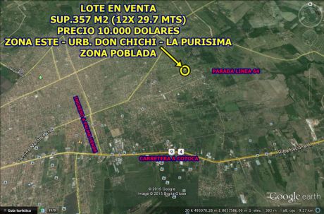 Por Viaje! Lote En Venta En $us.10.000 (entrando Por Palma Verde)