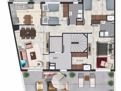 Estrena Pent House Cocina Con Oficce Orientacion Norte