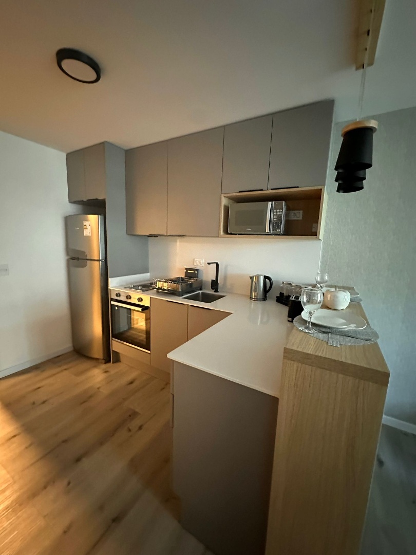 Alquiler 1 dormitorio Garaje con muebles en Buceo con vistas 360 de la Ciudad a pasos de WTC y Rambla. · Foto 12