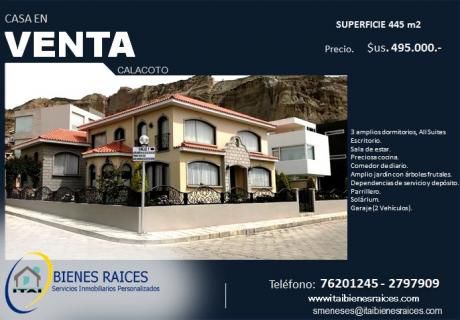 Elegante Casa En Venta - Alto Calacoto
