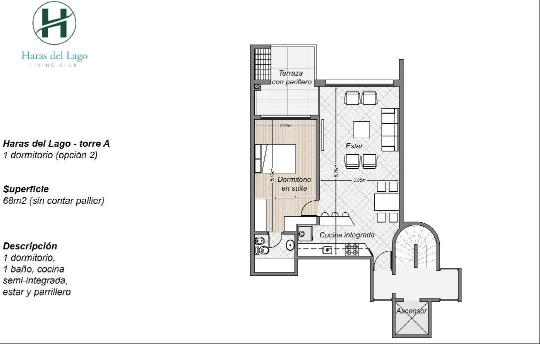 Apartamento de 1 dormitorio con parrillero en Haras del Lago · Foto 12