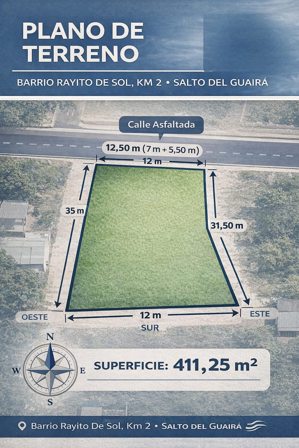 Vendo Terreno en Salto del Guairá | 441,25 m² | Gs. 80 Millones — foto 2