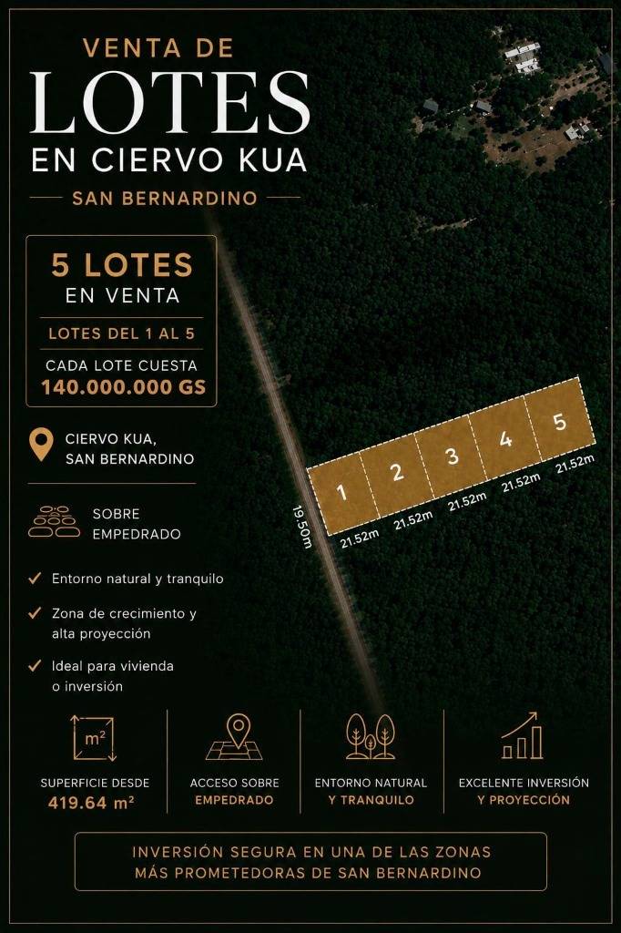 EN VENTA TERRENO DE 2098 M² EN SAN BERNARDINO - ZONA CIERVO CUA — foto 2