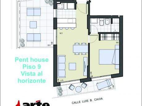 Penthouse, 1 Dorm, 70m2, 2 Terrazas, Perfecta Ubicacion.