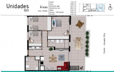 Estrena Julio 2020 Unidad 1001/ Penthouse.cocina Equipada, Aire Y Placares Inc.