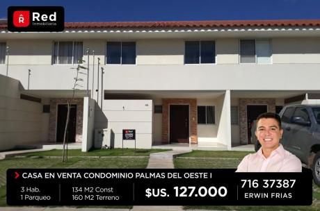 Casa En Venta Zona Oeste En Condominio Palmas Del Oeste 1