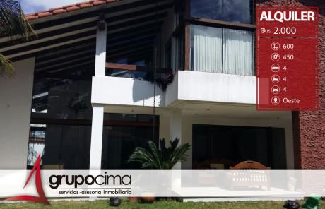 Amplia Y Lujosa Casa En Alquiler En Zona Residencial !!!