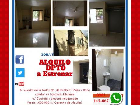 Alquilo Dpto Tipo Single Zona Terminal . Pieza + Baño