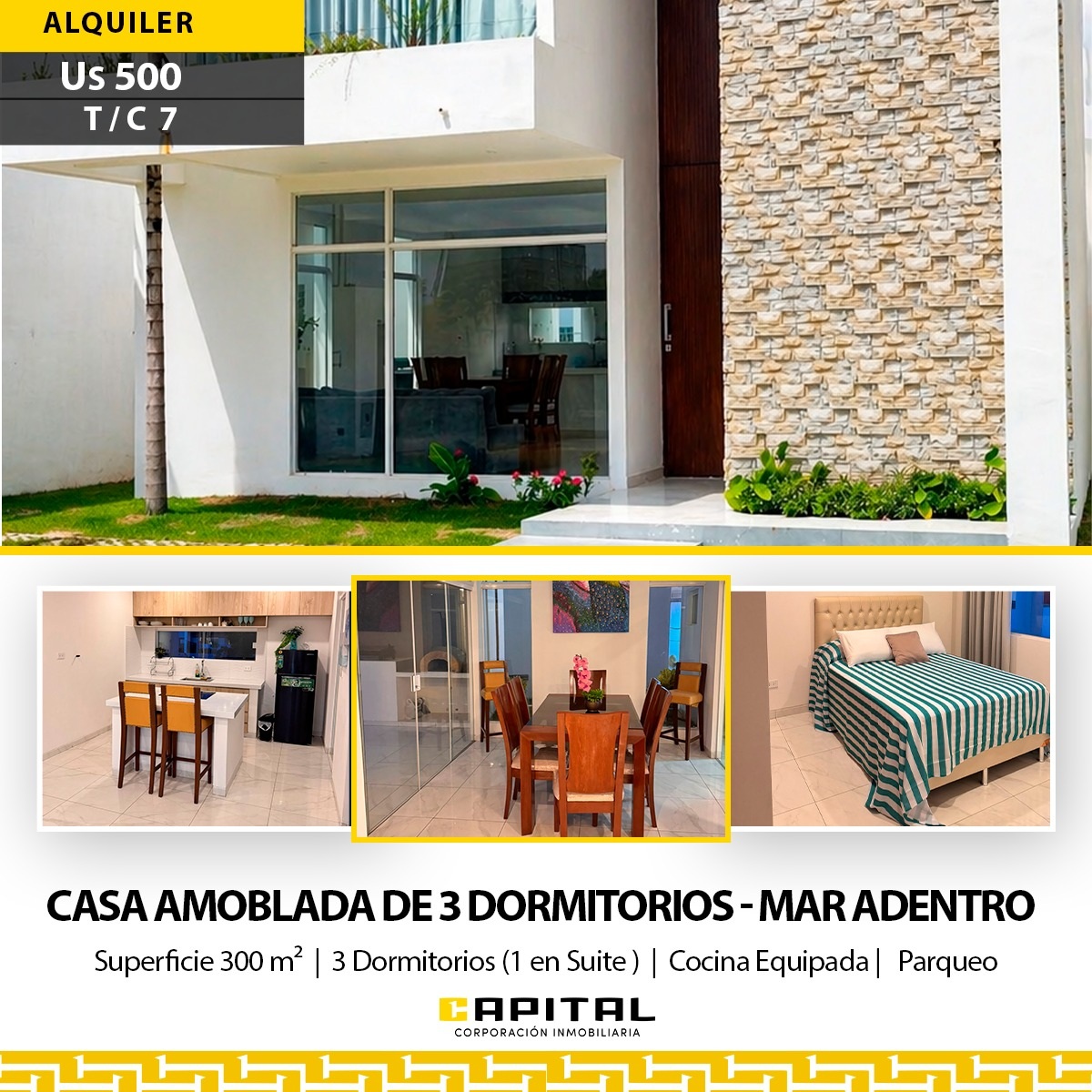 CASA AMOBLADA EN ALQUILER – MAR ADENTRO