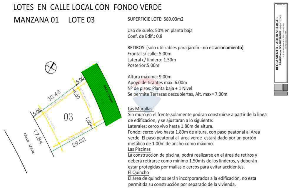 Terreno en Aqua Village, Altos - 589 m², a 1 cuadra de la laguna, USD 115,000 — foto 3