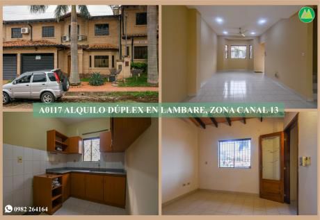 A0117 Alquilo Duplex En Lambare, Zona Canal 13