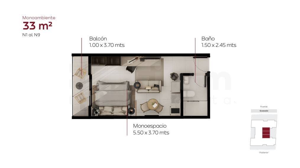 FILUM RECOLETA DEPARTAMENTO MONOAMBIENTE — foto 2