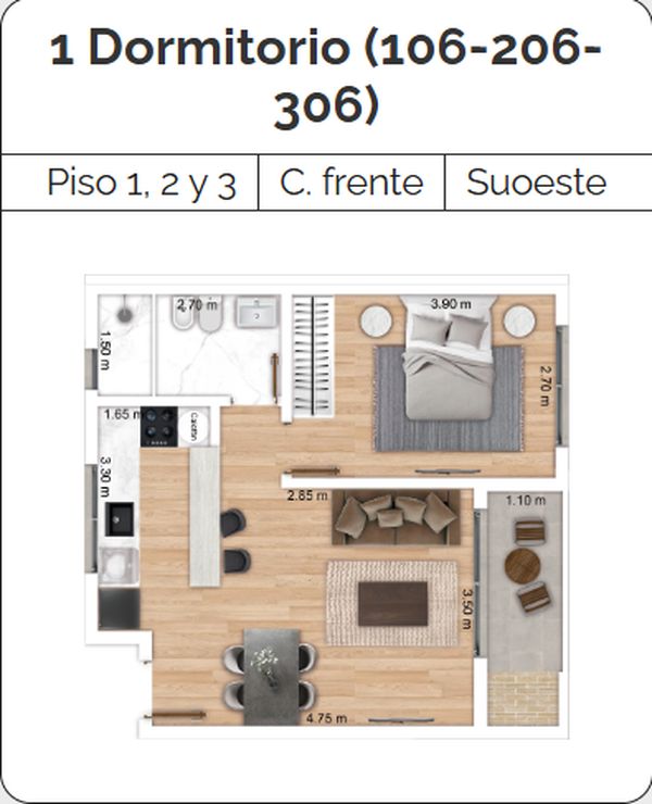 Apartamento 1 dormitorio con terraza y parrillero propio en Malvín · Foto 12