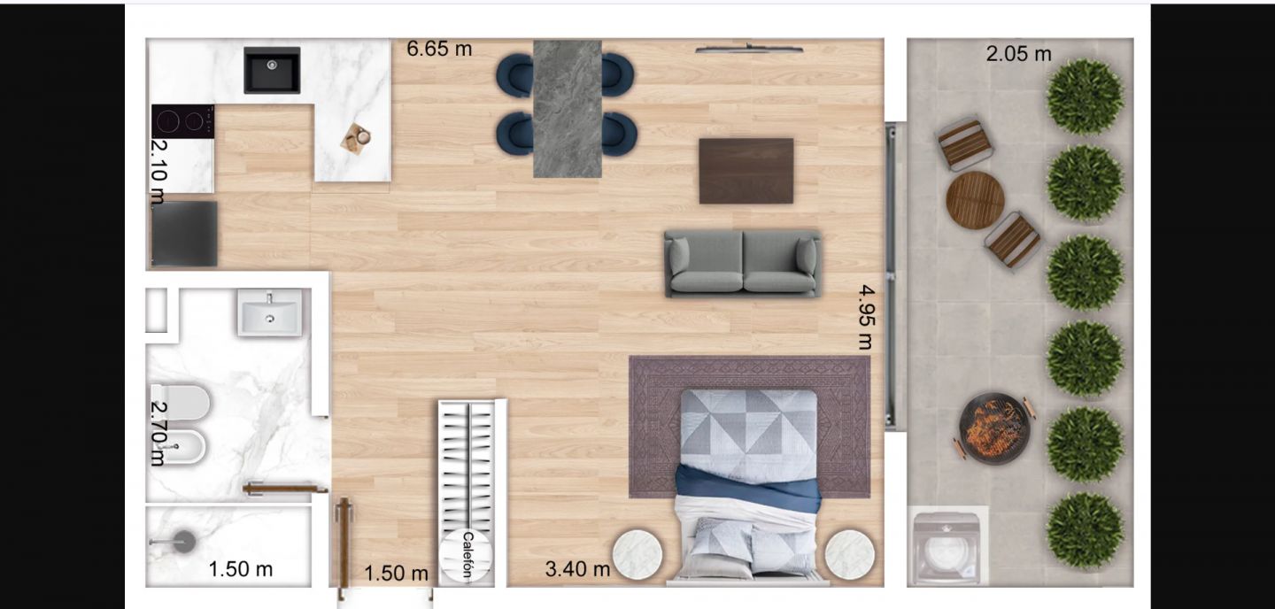 Alquiler Monoambiente con patio a estrenar Malvin · Foto 12