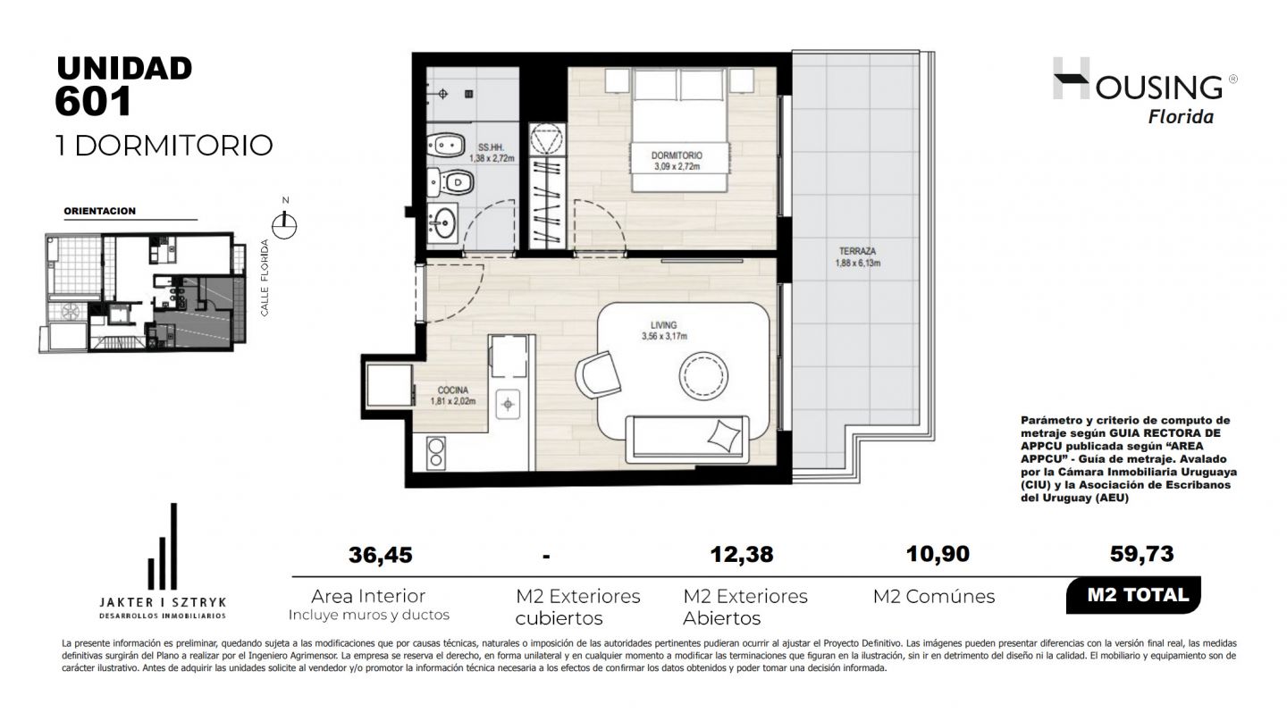 Alquiler apartamento 1 dormitorio gran terraza Barrio Sur · Foto 11