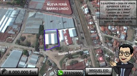 En Venta 3 Galpones + Vivienda Al Lado De La Feria Sobre Avenida