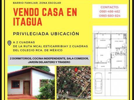 Vendo Casa En Itaguá A 2 Cuadras De La Ruta Mcal Estigarribia
