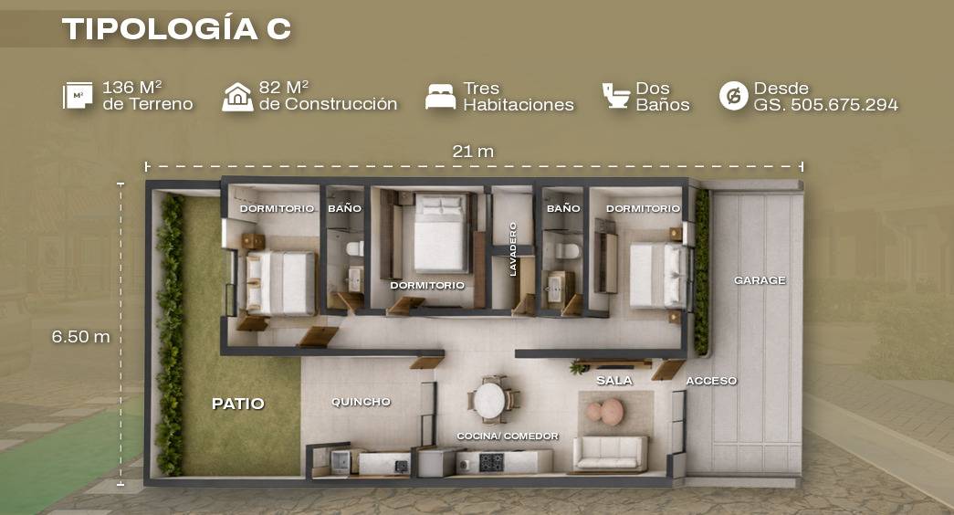 Dúplex 3 dorm. en barrio cerrado | Luque — foto 2