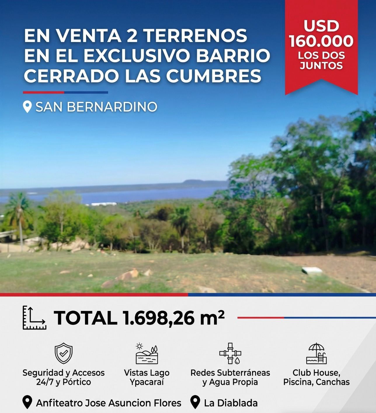 EN VENTA 2 TERRENOS EN EL BARRIO CERRADO LAS CUMBRES SAN BER — foto 2