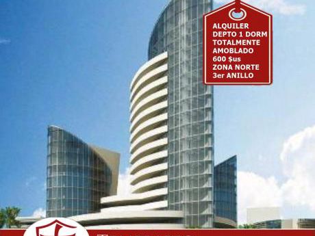 Alquiler.- 600 $us Depto 1 Dorm Totalmente Amoblado Zona Norte