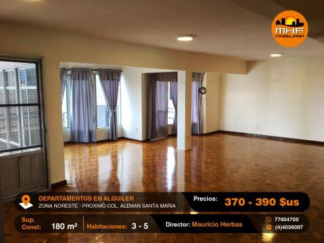 Departamentos En Alquiler Zona Col. Aleman Santa Maria