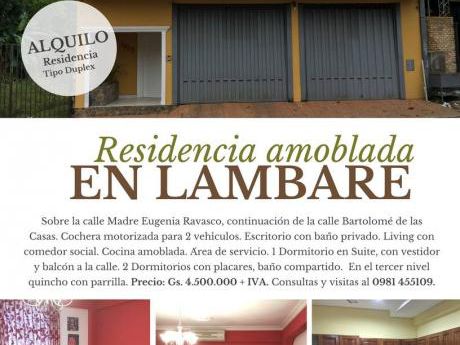 Allquilo Residencia Amoblada En Lambare