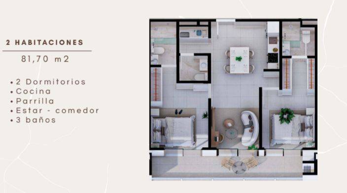 VENDO DEPARTAMENTO DE 2 DORMITORIOS EN EDIFICIO ALTEA TOWER — foto 2