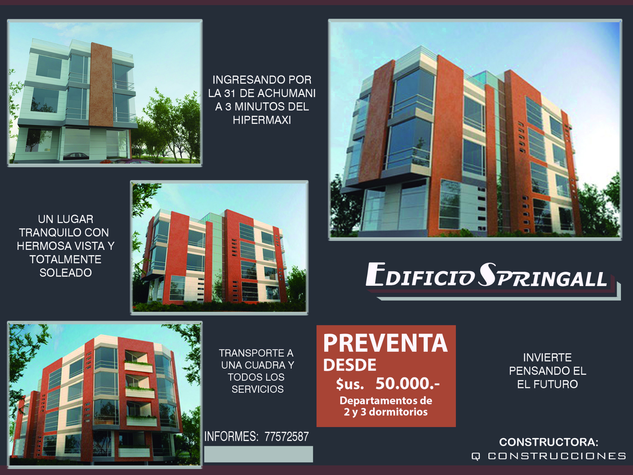 Pre-venta Departamentos, Achumani A 5 Minutos Del Hipermaxi