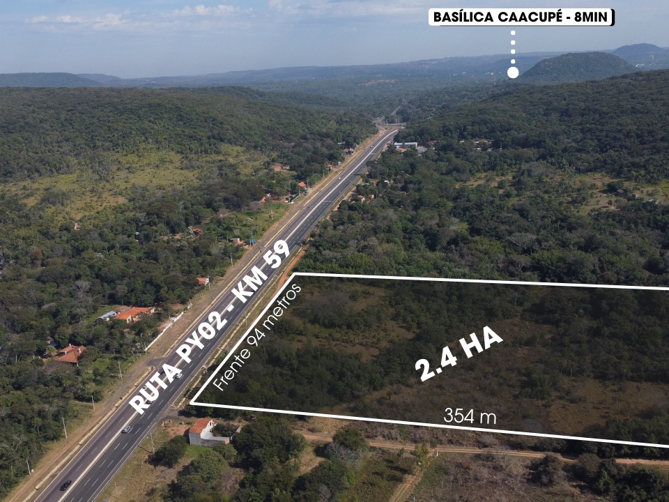 En venta 2.4 Hectáreas en Caacupé sobre Ruta 2 - Km 59 — foto 3