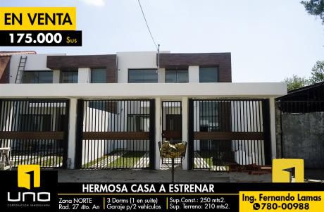 Casa En Venta A Estrenar Entre 3ro Y 4to Anillo Radial 27 (zona Norte)
