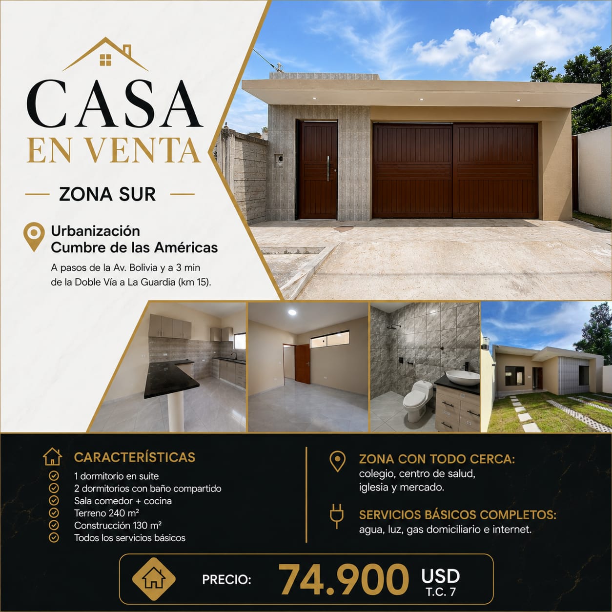 Casa en alquiler en Sur