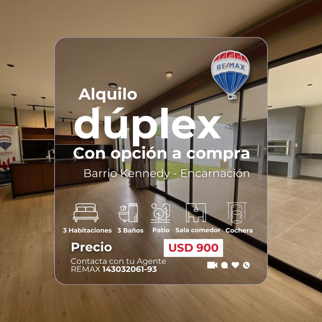 ALQUILO DUPLEX 2 CON OPCIÓN A COMPRA
