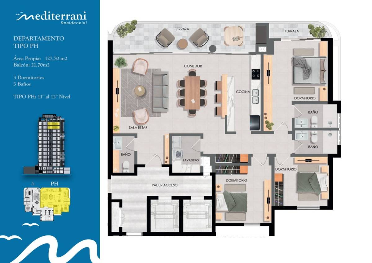 Penthouse Premium con Vista al Río Paraná  Mediterrani Residence — foto 3