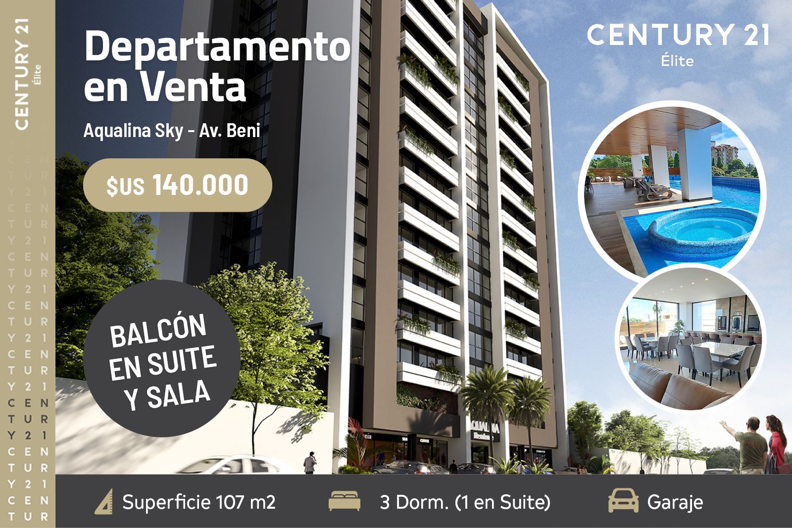 Departamento En Sky Aqulina Av Beni