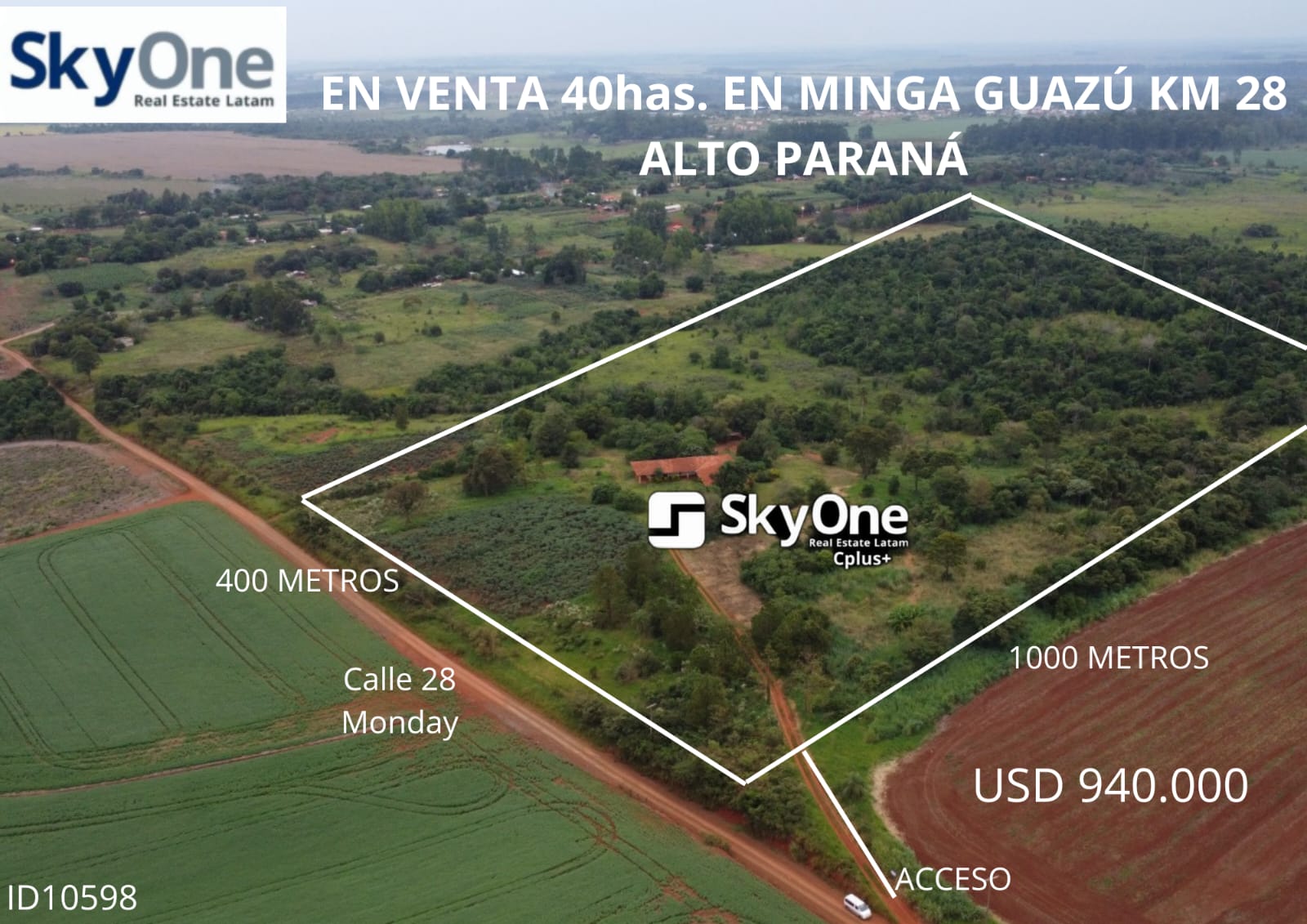 VENDO 40 HECTAREAS EN MINGA GUAZU  KM 28 ALTO PARANÁ — foto 3