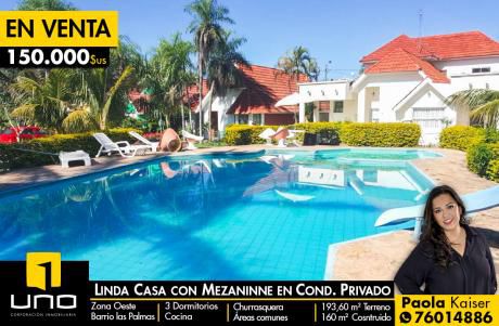 Linda Casa En Condominio Barrio Las Palmas