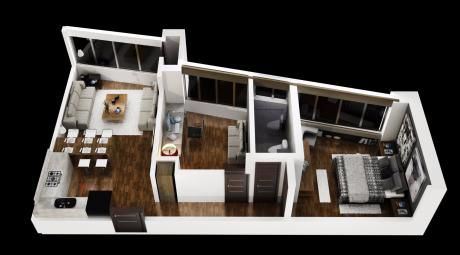 Un Dormitorio + Oficina A