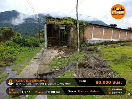 Terreno Agricola En Venta 18.000 M2 Zona Paracti Prximo Carretera